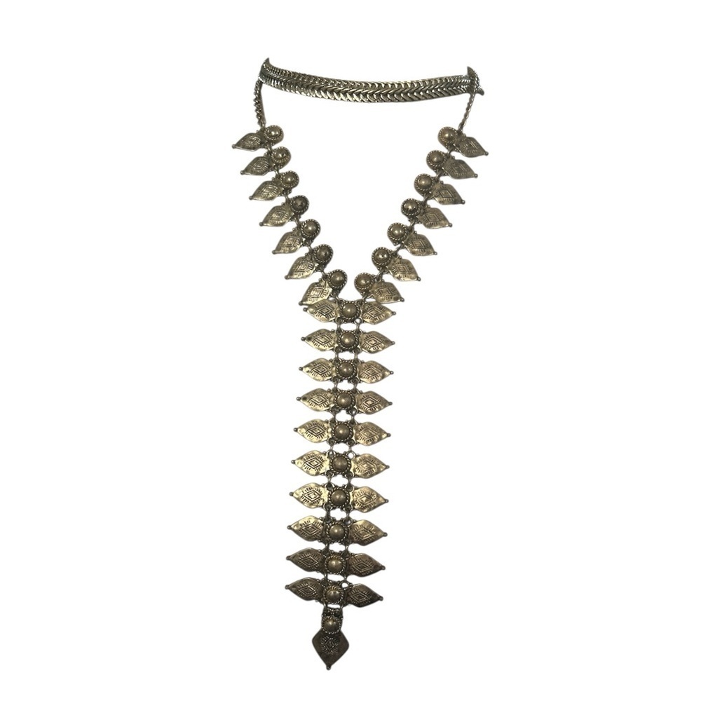 Elegant Burnished Gold Statement Necklace